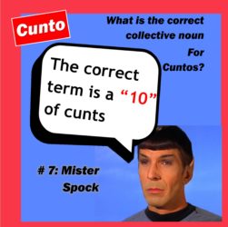Mister Spock calling the cunt count